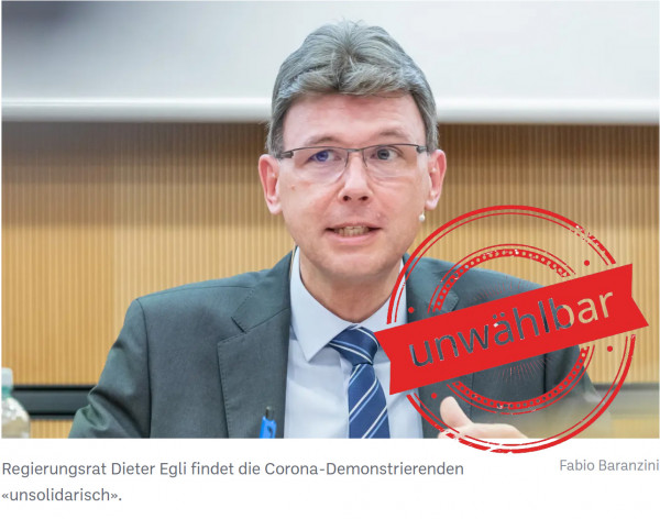 Regierungsrat Dieter Egli: «Demonstrierende haben Gesundheit der Mitmenschen gefährdet»